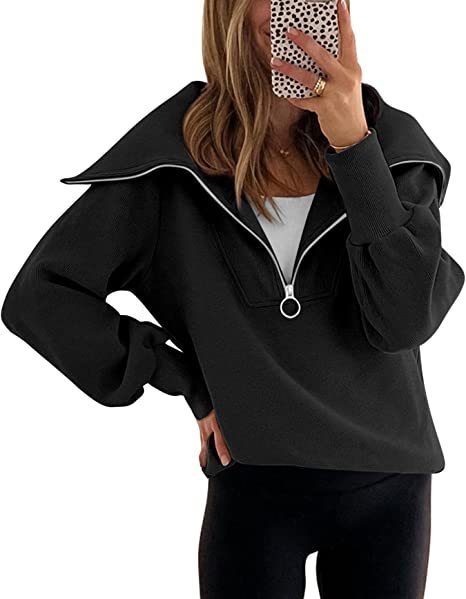 New Long-sleeve Zipper Drop Shoulder Pullover Hoodie