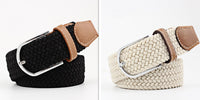 Women's Canvas Belt Student Pants Casual Stretch Braided Needle Buckle