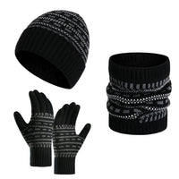Men's Casual Warm Knitted Hat Set