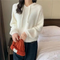 Hooded Fashion Short Hooded Knitted Sweater