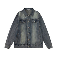 Washed And Worn Denim Clothes Jacket Men's Punk