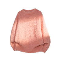 Fashionable Loose-fit Casual Solid-color Crewneck Sweater