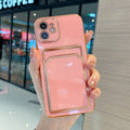 Electroplating Integrated Card Holder Leather Phone Case