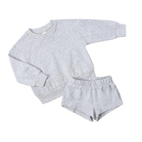 Girls' Autumn And Winter Long Sleeve Fleece And Shorts Sports Suit