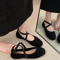 Womens Solid Color Versatile Low-cut Flat Shoes