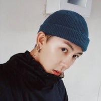 Men's All-match Knitted Wool Hat Without Eaves To Keep Warm