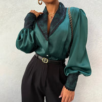 Sophisticated Cardigan With A Lapel Collar And V-neck Shirt