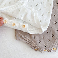 Male And Female Baby Hollow Strap Romper Knitted Wool Jumpsuit