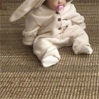 Cute Rabbit Ears Lamb Hair Hooded Outdoor Climbing Suit