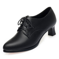 Solid-color Casual Comfortable High-heeled Shoes With A Non-slip Sole And Lace-up Design