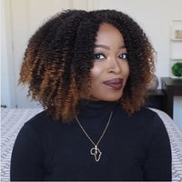 Wig Black Brown African Small Curly Short Curly Hair Synthetic Wigs