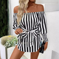 New Women's Fashion Shoulder-baring Lantern Sleeve Shirt