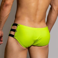 Men's Swimming Trunks Low Waist Solid Color Black And White Boxer Hollow