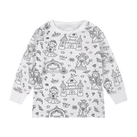 Girls Sketch Coloring Comfortable DIY Hand-painted Graffiti Suit
