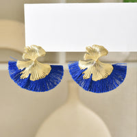 Luxury Retro-chic Fan-shaped Statement Earrings With Geometric Tassels