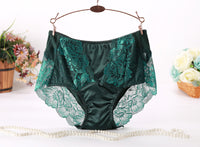 Women's Ice Silk Mid-high Waist Sexy Lace Underwear