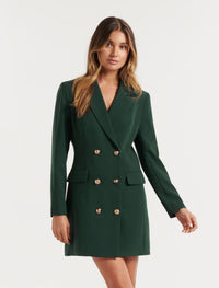 Solid Color Casual Double Breasted Mid-length Suit
