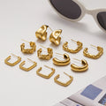 Jieding European And American Stainless Steel C-shaped Ear Studs Light Luxury High Sense