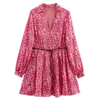 Fashionable Loose Floral Print Short Dress For Women