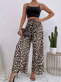 Elastic-waist Casual Wide-leg Pants