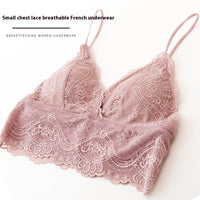 Sexy Lace Bra Nightclubs With Chest Pad French Triangle Cup Anti-exposure