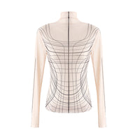 Line Tattoo Clothing Turtleneck Bottoming Shirt Women's High Elastic Long Sleeve T-shirt
