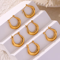 Fashionable Light-luxury U-shaped Oval Ear Clips In Titanium Steel Simple And Versatile