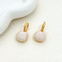 Stylish Drop-glaze Stud Earrings With Delicate Micro-set Zirconia