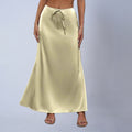 Women's Satin Elegant Lace-up Long Dress