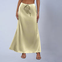 Women's Satin Elegant Lace-up Long Dress