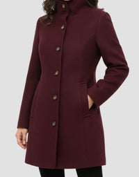 Womens Autumn Winter New Arrival Fashionable Casual Stand-Up Collar Coat