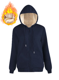 Warm Fleece Hooded Sports Sweatshirt With Pockets