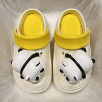 New Spring And Summer Anti-slip Platform Panda Light Hole Shoes For Women