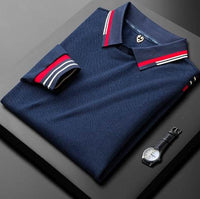 Autumn Thin Casual White Polo Shirt Men's Long Sleeve