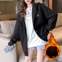 Embroidered Hooded Sweater Girls' Cardigan Jacket