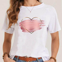 Women's Fashionable Simple Printed Short-sleeved T-shirt