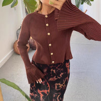 Slim-fit Knitted Cardigan Long Sleeve Versatile Sweater
