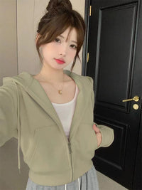 SpringAutumn Jimo Hooded Zip-Up Cardigan Top