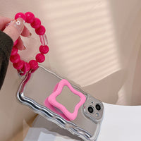 Electroplated Silver Clay Mirror Bracket Phone Case