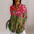 Women's Long Sleeve Floral Button Shirt