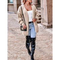 Plus Size Women's Coat V-neck Long Sleeve Loose Cardigan Sweater