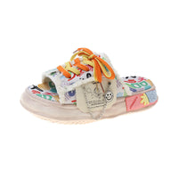 Net Red Graffiti Slippers For Women To Wear In Summer
