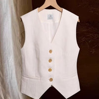 Sleeveless French-style Cropped Summer Vest Top