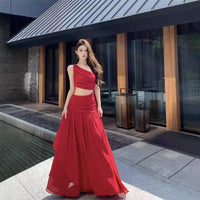 Off-shoulder Midriff-baring Dress For Women