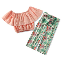 Two-piece Tube Top Shoulder Wide Leg Pants