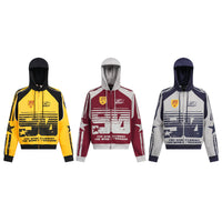 Mottled Distressed Printed Sports Hoodie