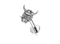 G23 Titanium Alloy Tongue Pin Thread Personality Rose Ear Bone Stud