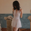 Nightdress Women's Mesh See Through Halterneck