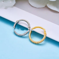 G23 Titanium Alloy Three-sided Inlaid Zircon Nose Ring Earrings Human Body Piercing Accessories
