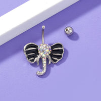 Female Diamond Animal Elephant Belly Button Nail